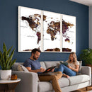 World Map Canvas Print – Detailed Map of the World Wall Art