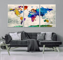 World Map Canvas Print – Framed Travel Map Wall Art for by MyGreatCanvas | Canvas Wall Art Prints | Photo Prints & Wall Decor