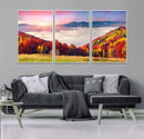 Autumn Mountain Foggy Landscape Wall Art Canvas Print | by MyGreatCanvas | Canvas Wall Art Prints | Photo Prints & Wall Decor