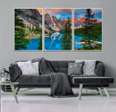 Canadian Rockies Moraine Lake Wall Art Canvas Print, Pine