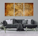 Vintage World Map Canvas Print – Antique Push Pin Travel by MyGreatCanvas | Canvas Wall Art Prints | Photo Prints & Wall Decor
