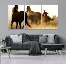 Horses and Cowboys Wall Art Canvas Print by MyGreatCanvas | Canvas Wall Art Prints | Photo Prints & Wall Decor