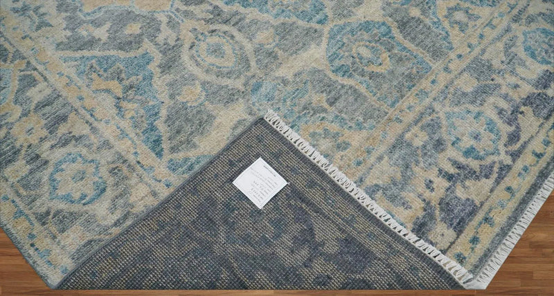 7' 11''x9' 9'' Hand Knotted LoomBloom Muted Turkish Oushak 100% Wool Transitional Oriental Area Rug Beige, Tan Color