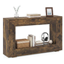 47" Farmhouse Console Table with 2-Tier Storage Shelf