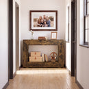 47" Farmhouse Console Table with 2-Tier Storage Shelf