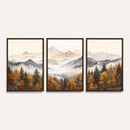 Abstract Mountain Wall Art | Misty Mountain Forest and