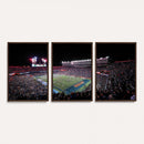 Ben Hill Griffin Stadium Night Game Triple Canvas Wall Art -