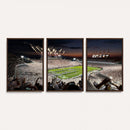 Epic Night Football Stadium Wall Art Canvas Print, Fireworks