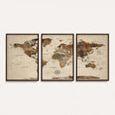 Vintage World Map Wall Art Canvas Print for Living Room,