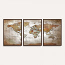 Vibrant Watercolor World Map Canvas Wall Art – Framed Travel