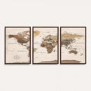 World Map Canvas Print – Framed Detailed Map of the World