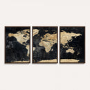 Framed Large World Map Wall Art Canvas Print for Living Room