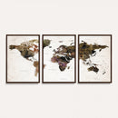 Watercolor World Map Print - Large Wall Art Canvas Print for