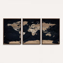 Grunge Wall Art World Map Canvas Print