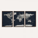 Colorful Watercolor World Map Canvas Print – Vibrant Framed