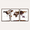 Rustic World Map Wall Art Canvas Print | Large World Map on