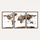 Watercolor World Map Canvas Print – Detailed Map of the