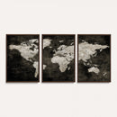 Vintage World Map Wall Art Canvas Print – Framed Large Map