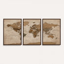 World Map Canvas Wall Art Print, Detailed Global Map Artwork