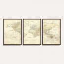 Colorful Watercolor World Map Canvas Wall Art – Framed