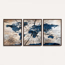 Rustic World Map Canvas Print – Framed Wall Art for Couples,