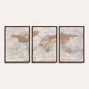 Detailed World Map Wall Art Canvas Print for Home and Office Decor