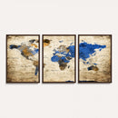 World Map Canvas Print – Colorful Abstract Travel Map,