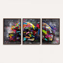 Graffiti American Football Helmet Street Art Wall Art Canvas