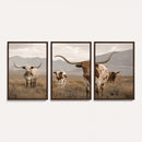 Rustic Texas Longhorn Cow Canvas Wall Art Print, Rustic Farm Animal Photography Print, Farmhouse Country Decor, Western Ranch Art