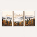 Abstract Mountain Wall Art | Misty Mountain Forest and