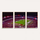 Bryant-Denny Stadium Night Game Triple Canvas Wall Art -