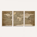 World Map Wall Art Canvas Print, Framed Map Art Picture