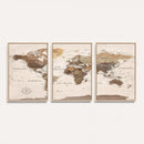 World Map Canvas Print – Framed Detailed Map of the World