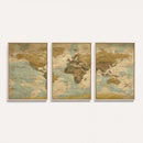 Vintage World Map Wall Art Canvas Print, Detailed World Map