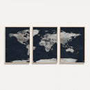 Colorful Watercolor World Map Canvas Print – Vibrant Framed