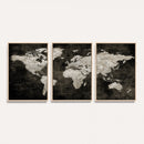 Vintage World Map Wall Art Canvas Print – Framed Large Map