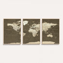 Vintage World Map Canvas Print – Framed Travel Map Wall Art