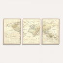 Colorful Watercolor World Map Canvas Wall Art – Framed
