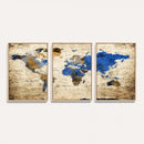 World Map Canvas Print – Colorful Abstract Travel Map,