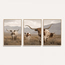 Rustic Texas Longhorn Cow Canvas Wall Art Print, Rustic Farm Animal Photography Print, Farmhouse Country Decor, Western Ranch Art
