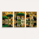 Gustav Klimt Golden Cityscape Wall Art Canvas Print,