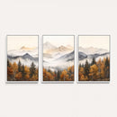 Abstract Mountain Wall Art | Misty Mountain Forest and