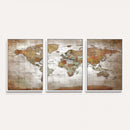 Vibrant Watercolor World Map Canvas Wall Art – Framed Travel