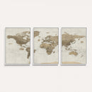Detailed World Map Wall Art Canvas Print