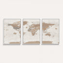 Framed Large World Map Canvas Print for Office Decor