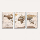 World Map Canvas Print – Framed Travel Map Wall Art for