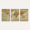 Vintage World Map Wall Art Canvas Print, Detailed World Map