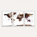 Rustic World Map Wall Art Canvas Print | Large World Map on