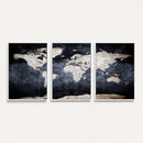Vintage World Map Canvas Wall Art – Antique Triptych Map