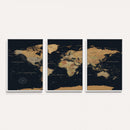 Framed Large World Map Wall Art Canvas Print – Stunning